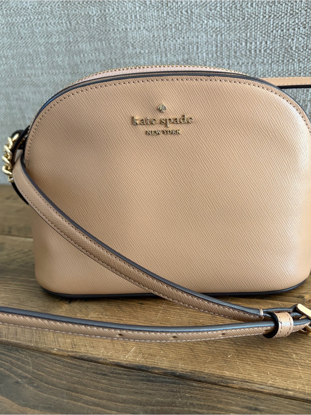 kate spade Pebble Leather Tan Crossbody Bag
